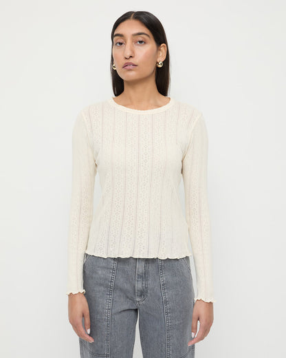 Loeffler Randall Premium | Lolo Pointelle Long-Sleeve Tee