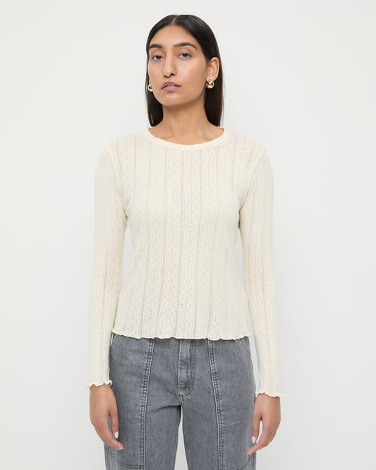 Loeffler Randall Premium | Lolo Pointelle Long-Sleeve Tee