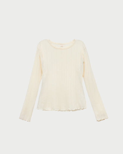 Loeffler Randall Premium | Lolo Pointelle Long-Sleeve Tee