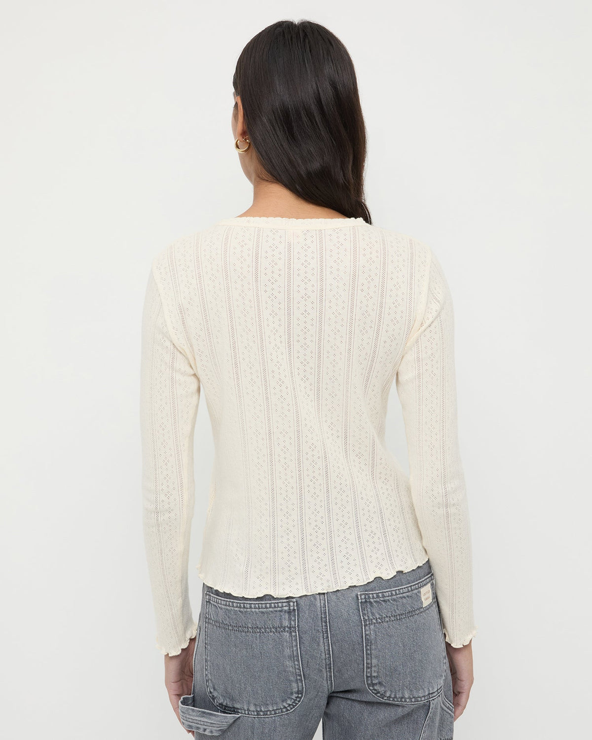 Loeffler Randall Premium | Lolo Pointelle Long-Sleeve Tee