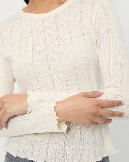 Loeffler Randall Premium | Lolo Pointelle Long-Sleeve Tee