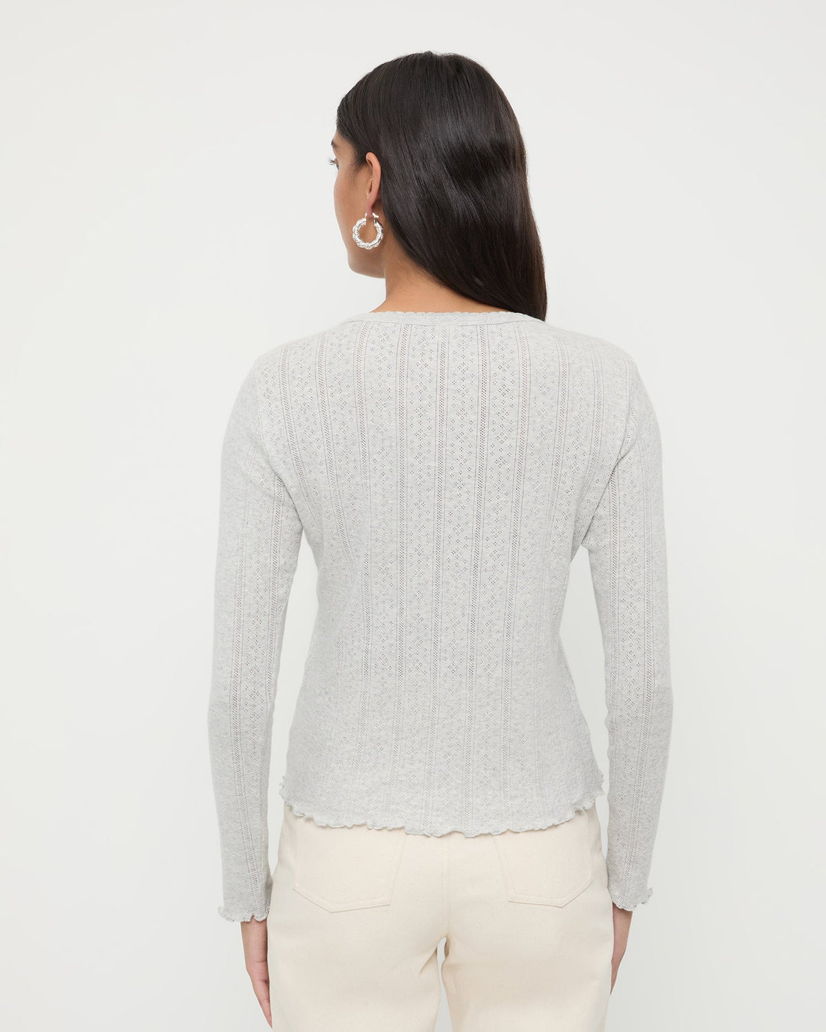 Loeffler Randall Signature | Lolo Pointelle Long-Sleeve Tee
