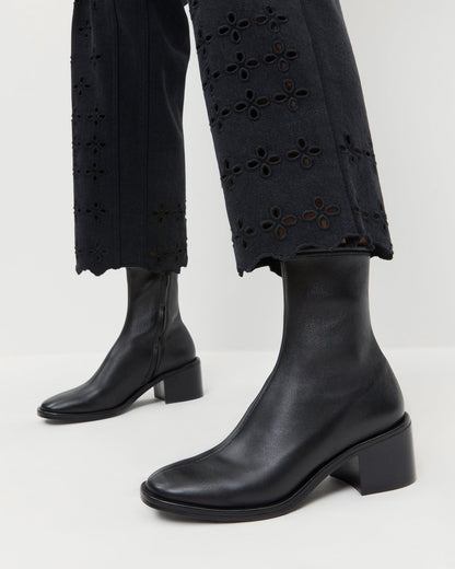 Loeffler Randall Sale | Roxy Black Leather Ankle Bootie