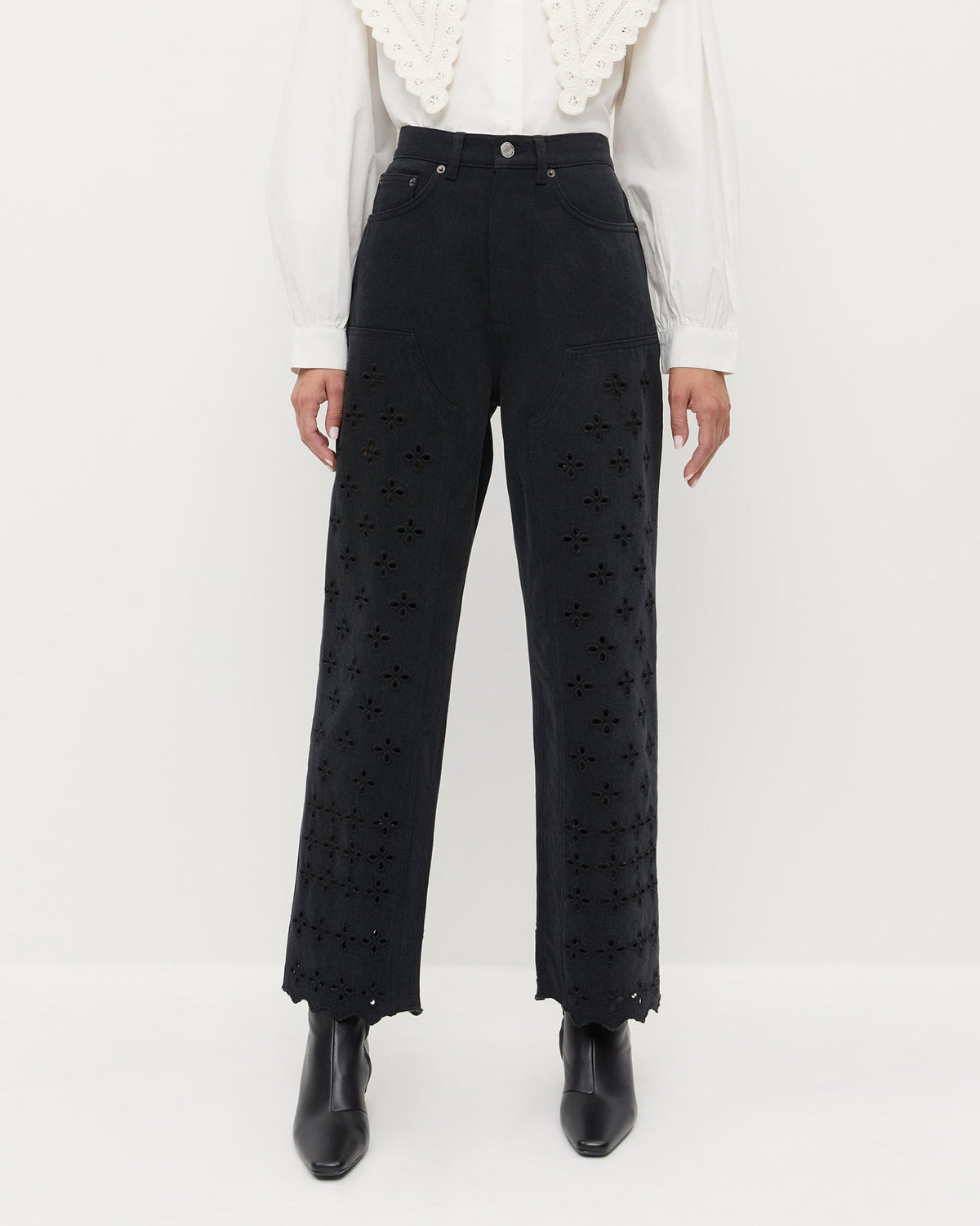 Loeffler Randall Classic | Demi Embroidered Pant