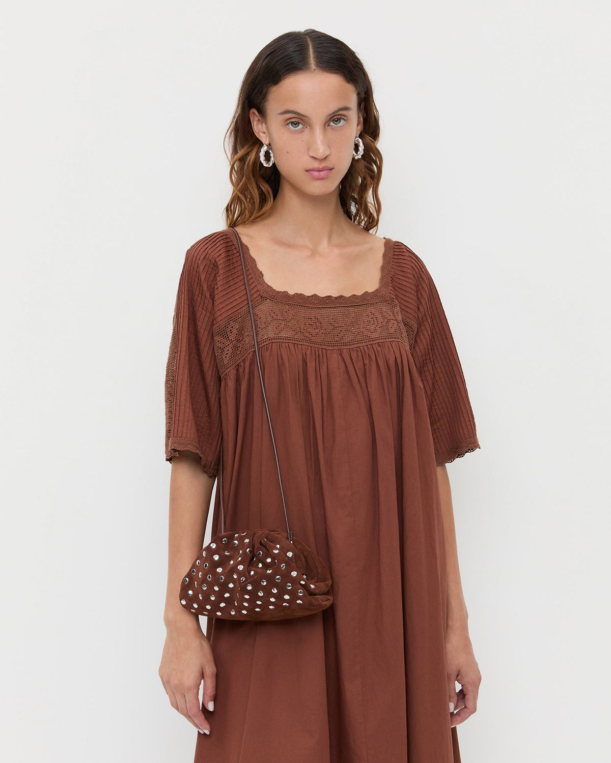Loeffler Randall Customer Favorite | Bailey Espresso/Silver Dome Clutch