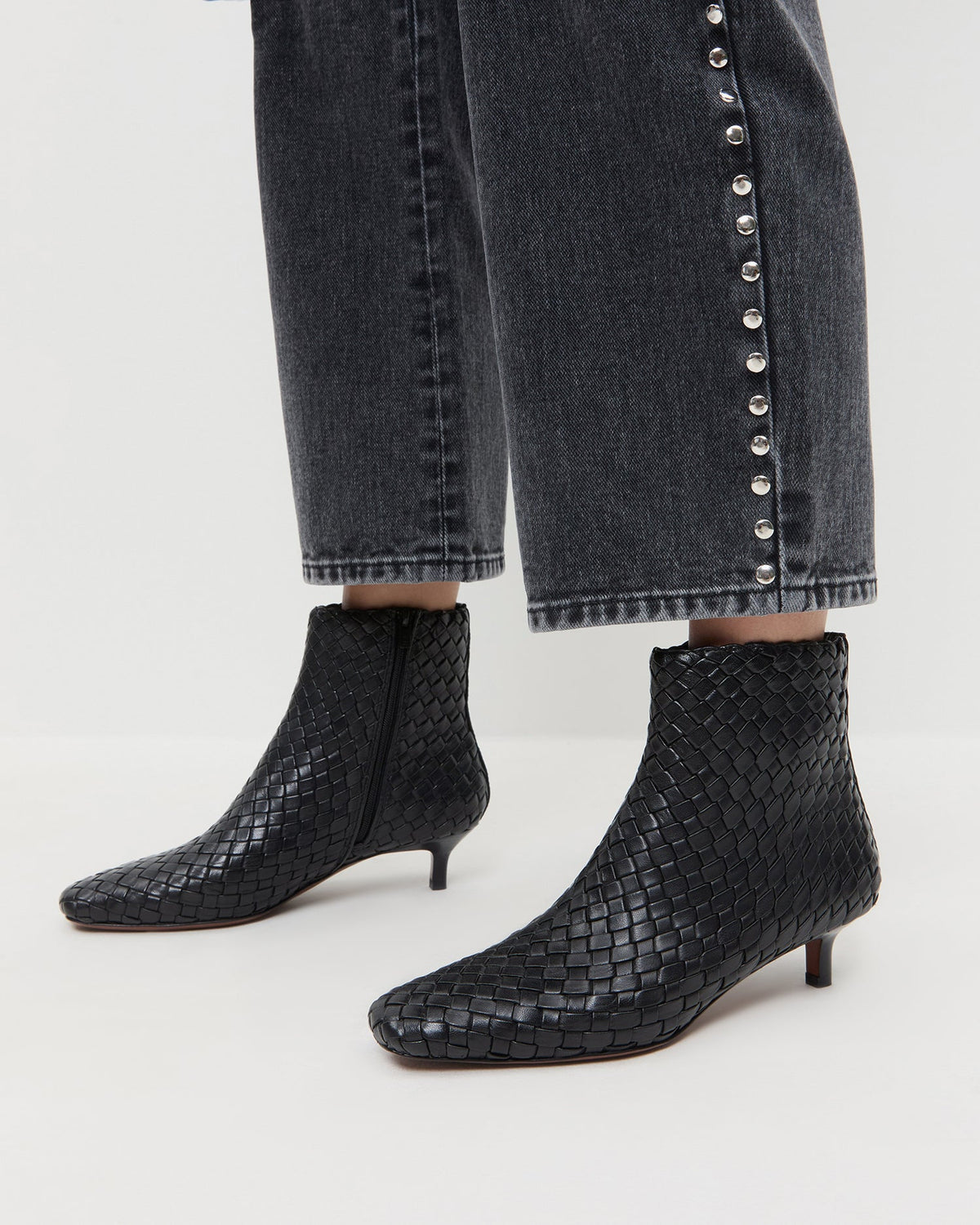 Loeffler Randall Hot Sale | Marcella Black Woven Ankle Boot