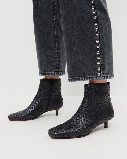 Loeffler Randall Hot Sale | Marcella Black Woven Ankle Boot