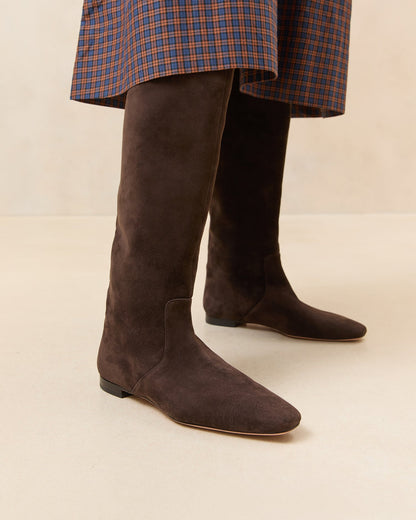 Loeffler Randall Best Price | Lillian Brown Suede Tall Boot