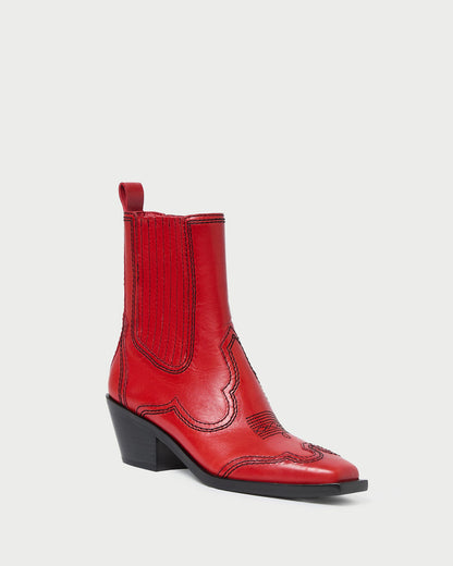 Loeffler Randall Exclusive | Agnes Red Leather Western Boot