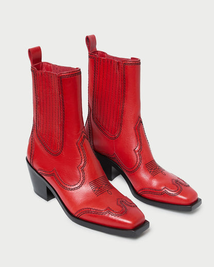 Loeffler Randall Exclusive | Agnes Red Leather Western Boot