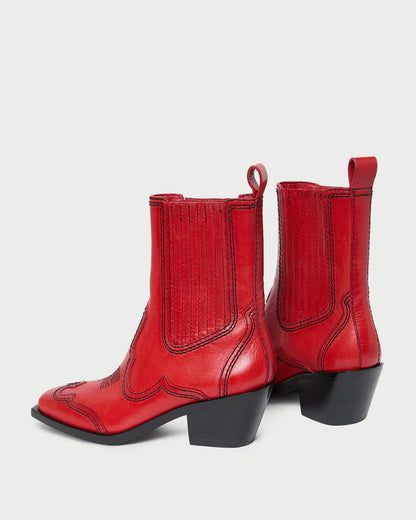Loeffler Randall Exclusive | Agnes Red Leather Western Boot