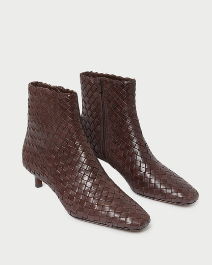 Loeffler Randall Discount | Marcella Espresso Woven Ankle Boot