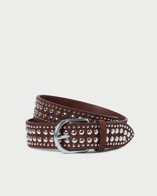 Loeffler Randall Latest | Isaac Espresso/Silver Studded Belt