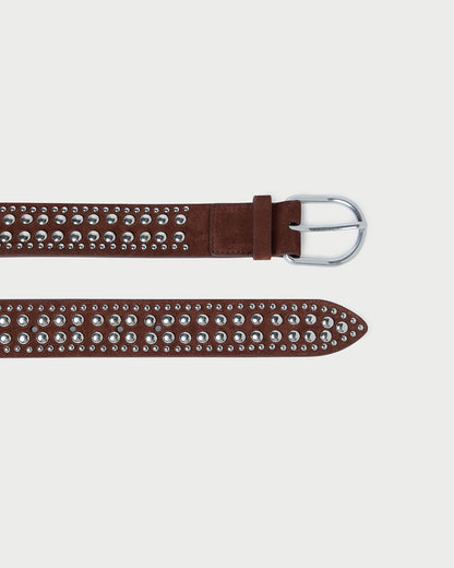 Loeffler Randall Latest | Isaac Espresso/Silver Studded Belt
