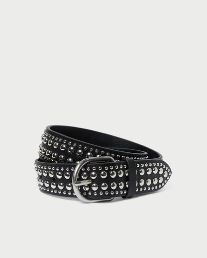 Loeffler Randall New | Isaac Black/Silver Studded Belt