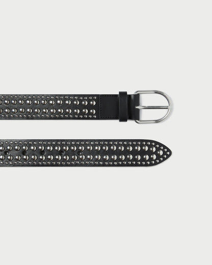 Loeffler Randall New | Isaac Black/Silver Studded Belt