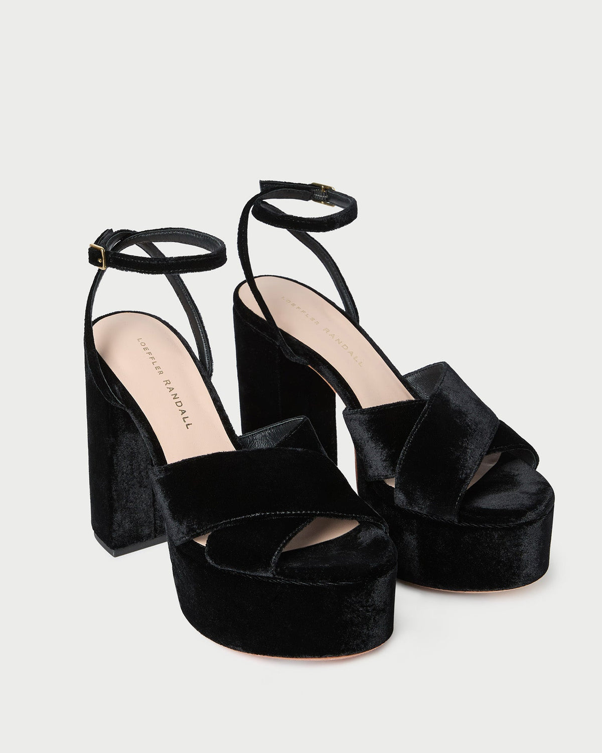 Loeffler Randall Sale | Loretta Black Velvet Platform Sandal