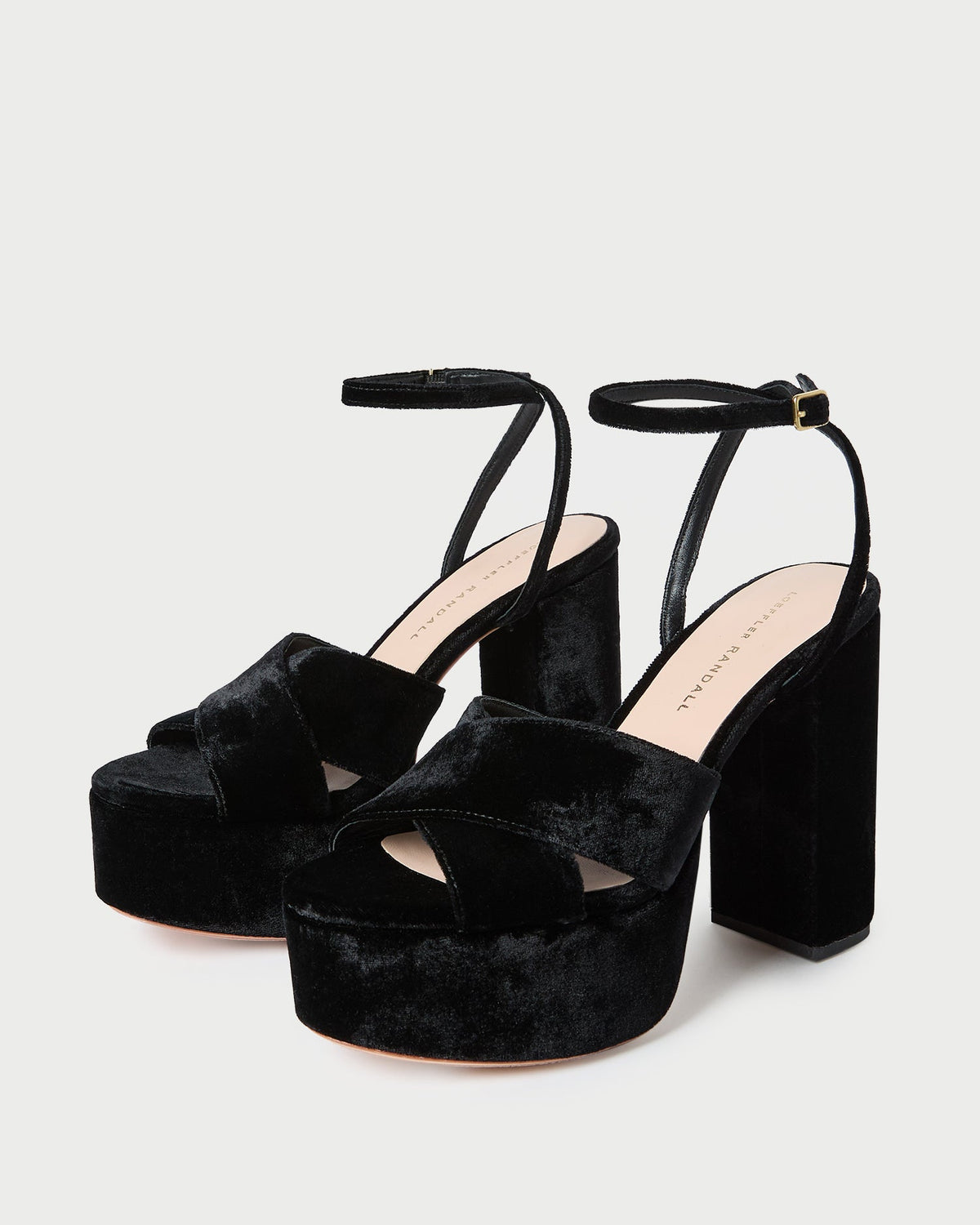 Loeffler Randall Sale | Loretta Black Velvet Platform Sandal