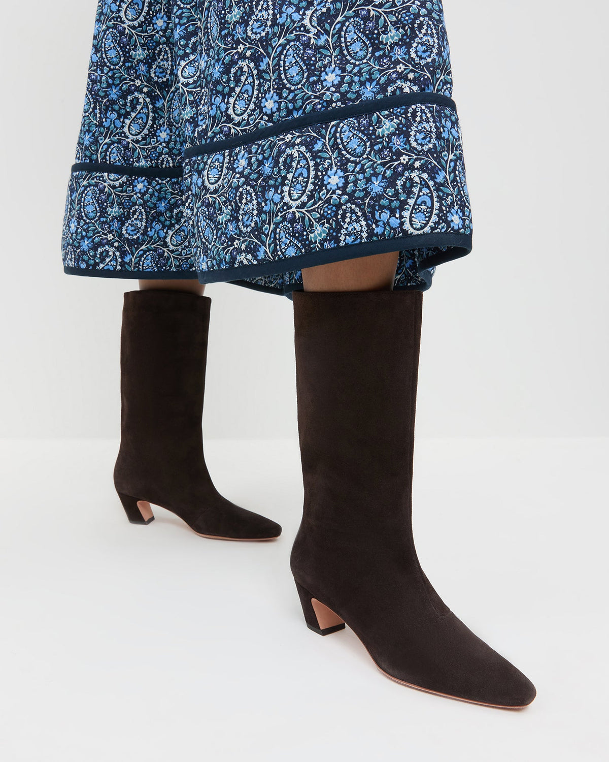Loeffler Randall Classic | Cleo Brown Suede Mid-Calf Boot
