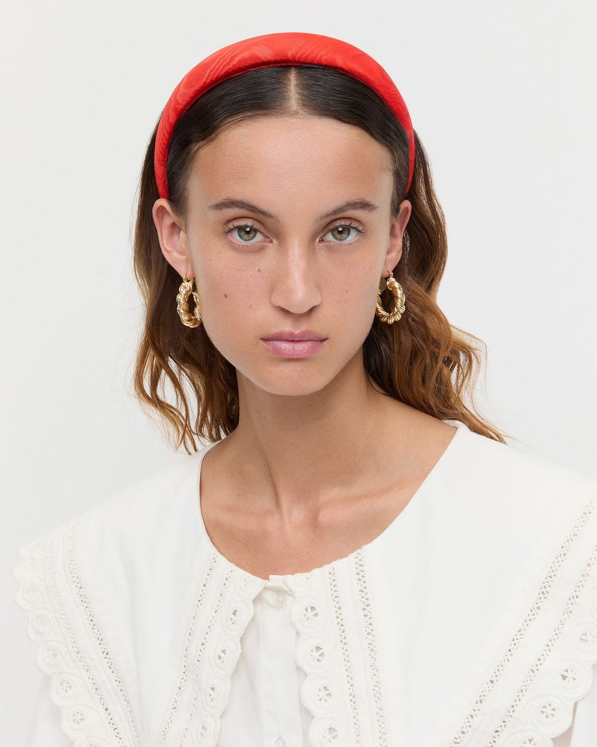 Loeffler Randall Classic | Marina Red Moiré Puffy Headband