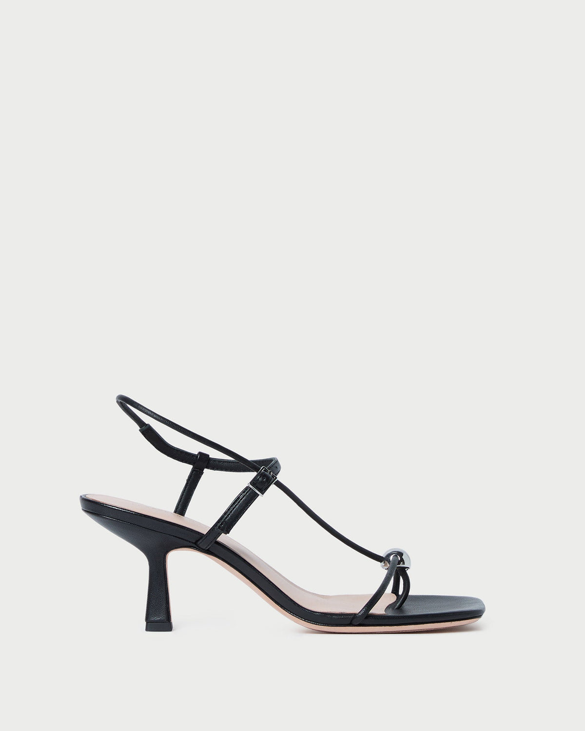 Loeffler Randall Signature | Triana Black Leather Mid-Heel Sandal