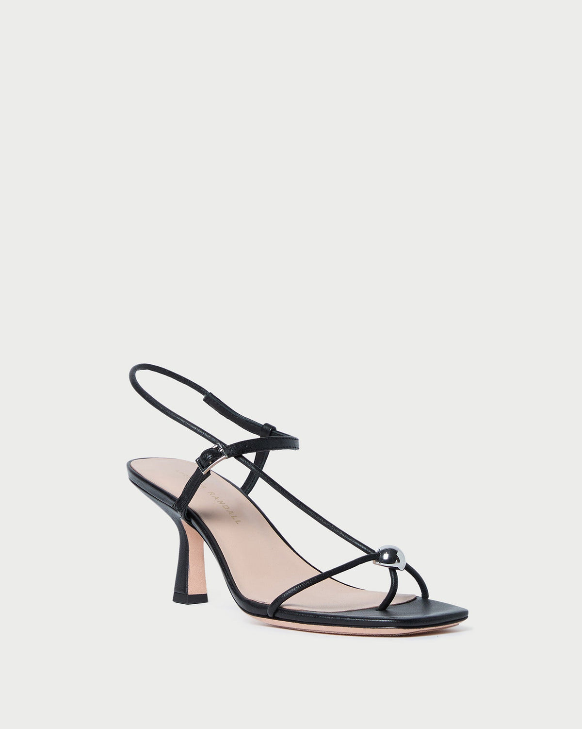 Loeffler Randall Signature | Triana Black Leather Mid-Heel Sandal