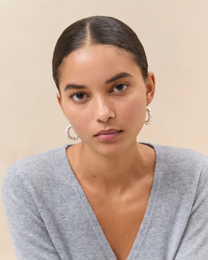 Loeffler Randall Trusted | Atticus Silver Twisted Hoop Earrings