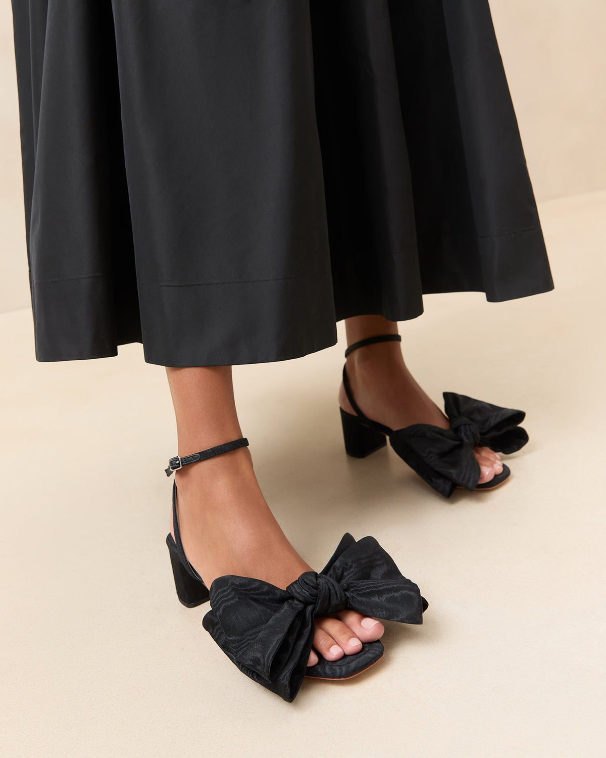 Loeffler Randall Exclusive | Carmen Black Moiré Bow Sandal