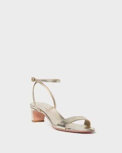 Loeffler Randall Latest | Alice Champagne Leather Sandal