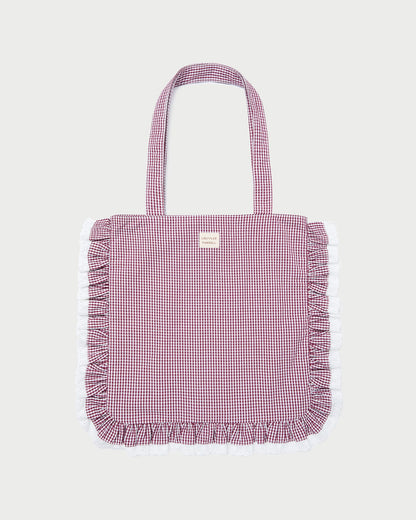 Loeffler Randall New | Justine Maroon Ruffle Tote