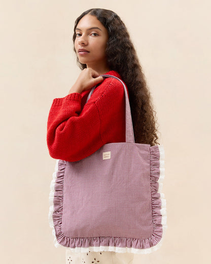 Loeffler Randall New | Justine Maroon Ruffle Tote