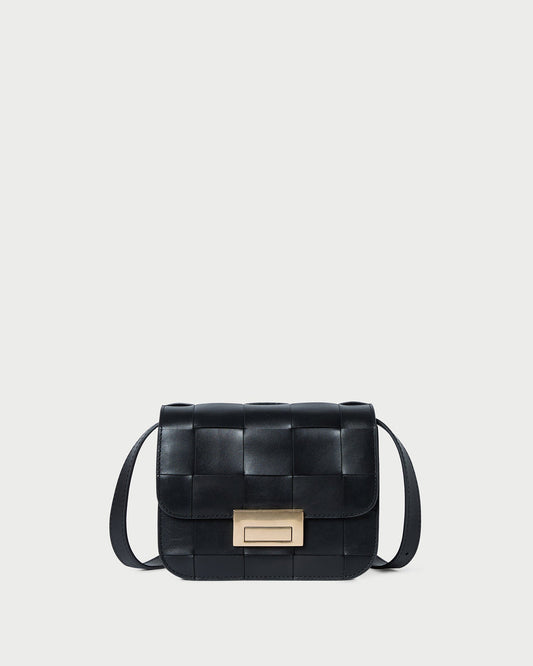 Loeffler Randall Latest | Desi Black Woven Leather Crossbody