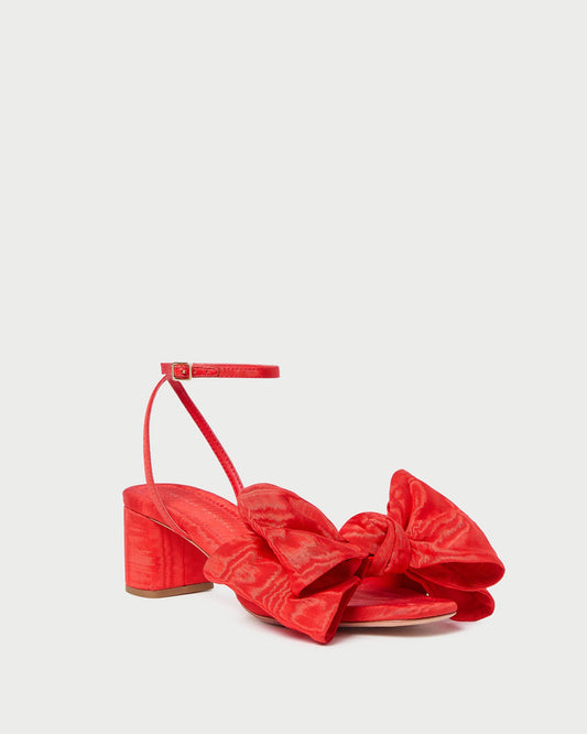 Loeffler Randall Quality | Carmen Red Moiré Bow Sandal