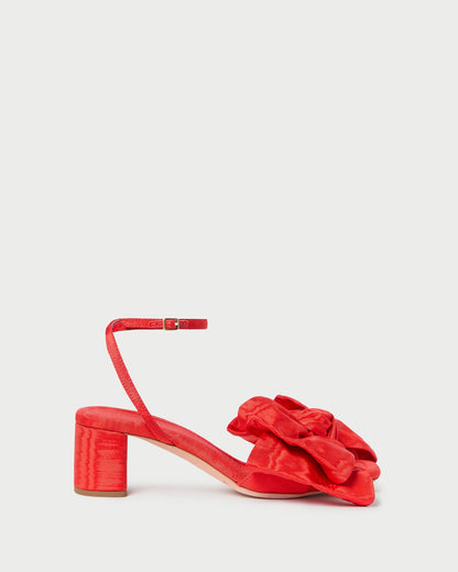 Loeffler Randall Quality | Carmen Red Moiré Bow Sandal