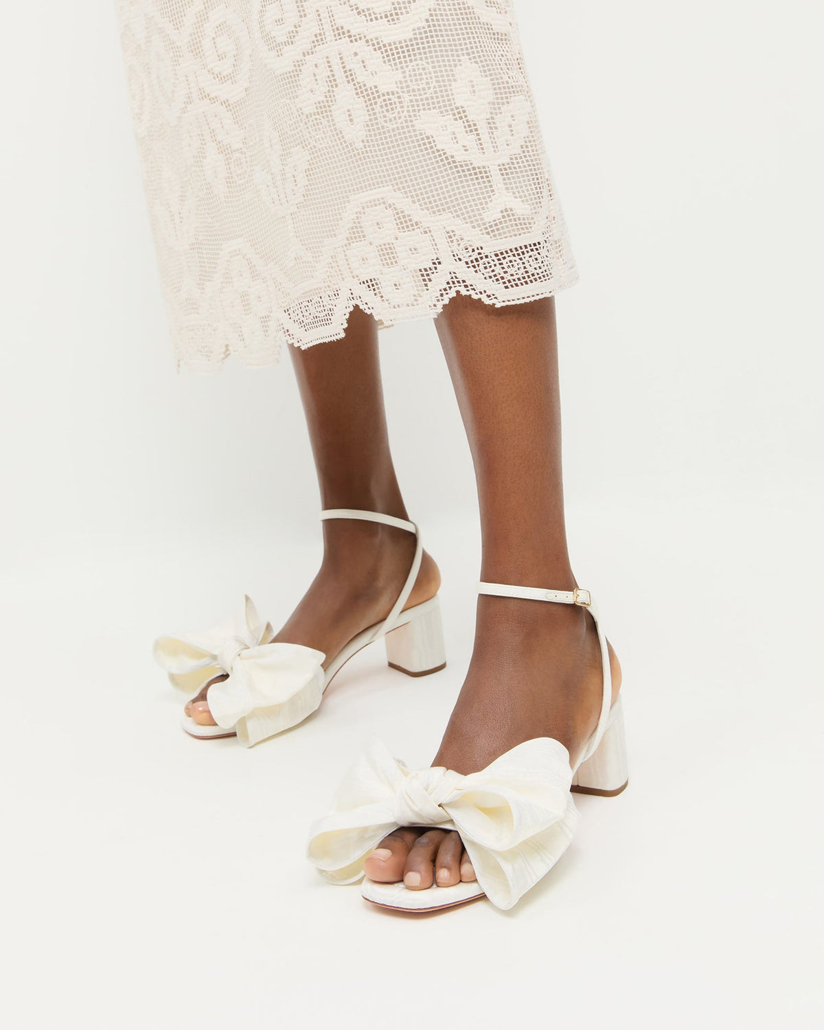 Loeffler Randall Featured | Carmen Cream Moiré Bow Sandal
