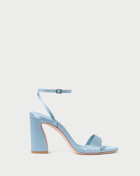 Loeffler Randall Best Price | Malia Blue Satin Curved-Heel Sandal