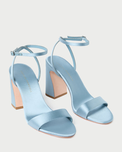 Loeffler Randall Best Price | Malia Blue Satin Curved-Heel Sandal