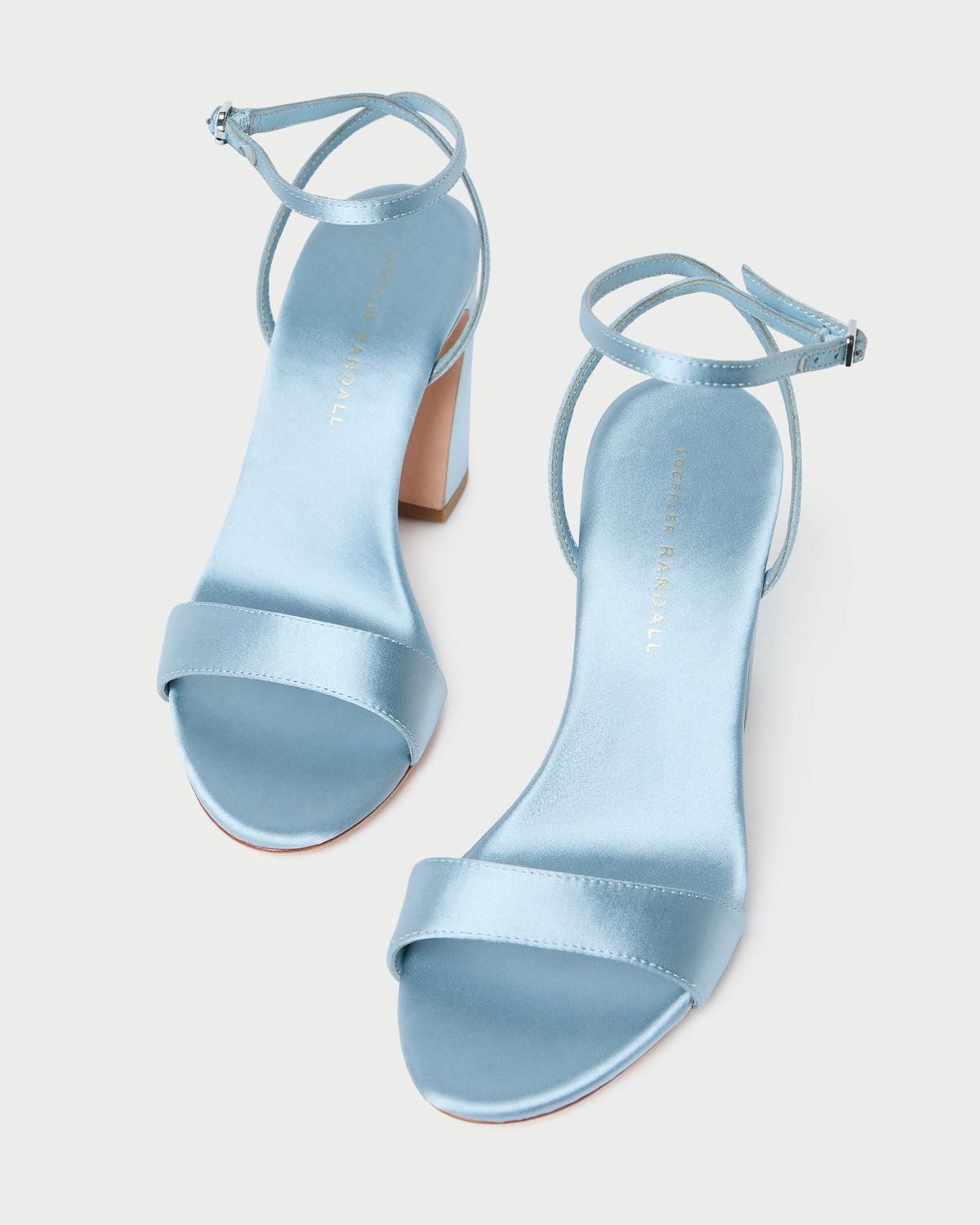 Loeffler Randall Best Price | Malia Blue Satin Curved-Heel Sandal