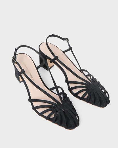 Loeffler Randall Premium | Priscilla Black Moiré Heeled Sandal