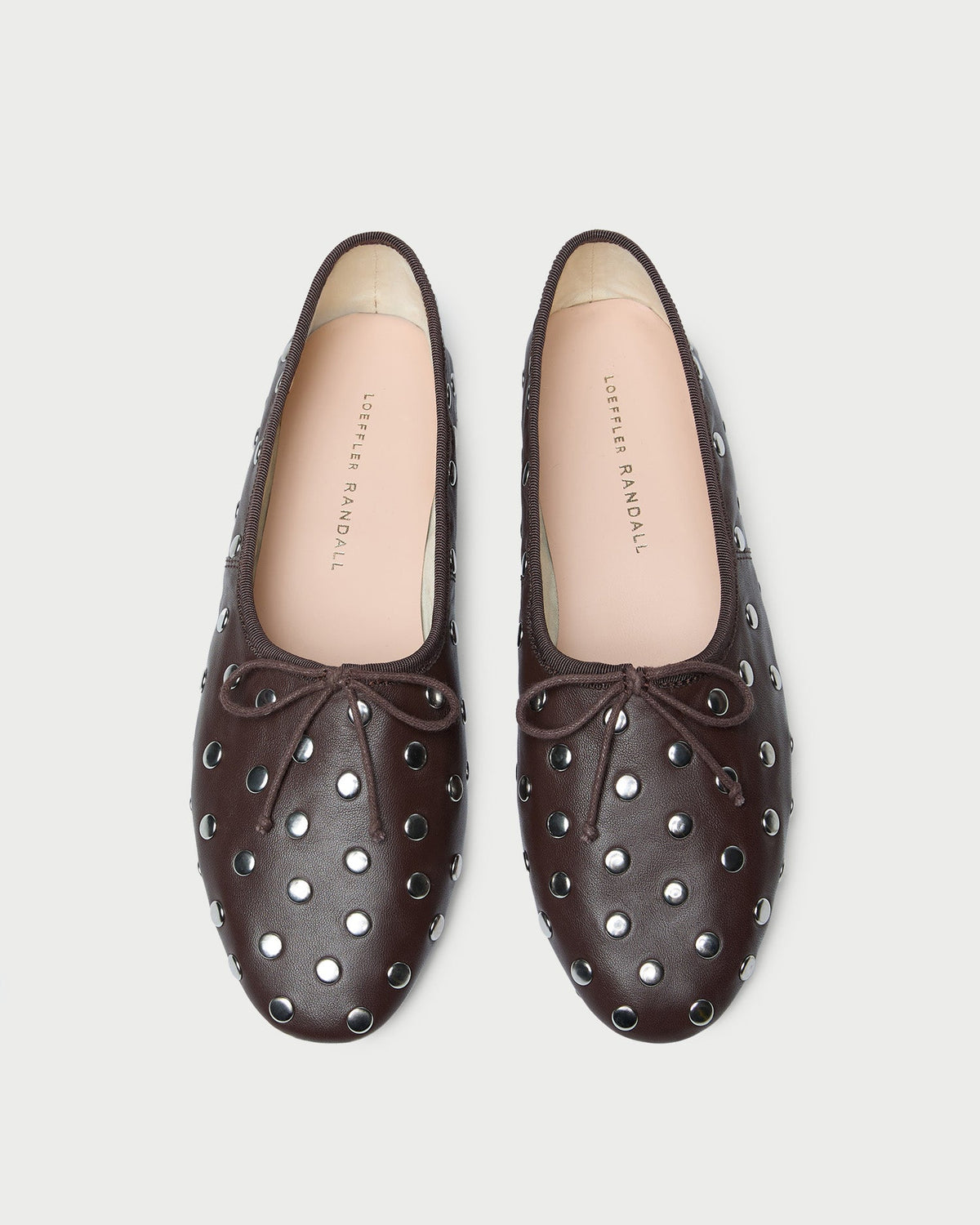 Loeffler Randall Best Price | Landon Espresso/Silver Leather Ballet Flat
