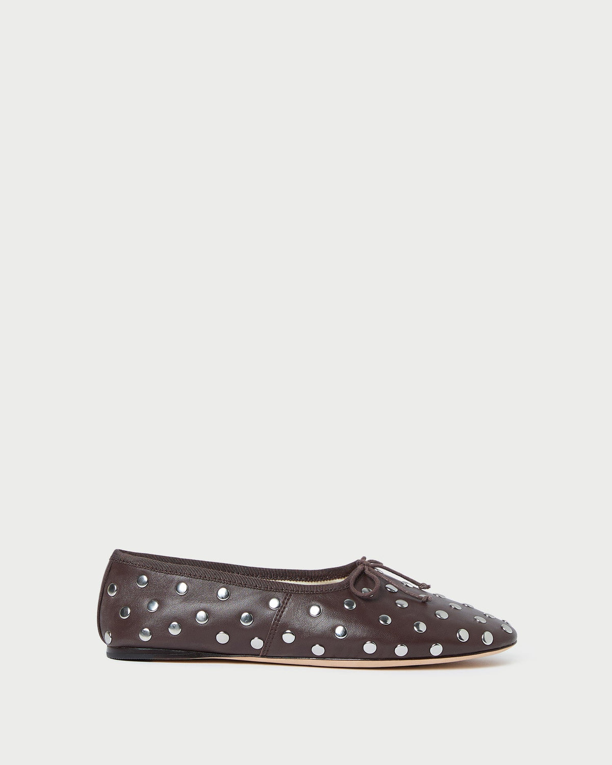 Loeffler Randall Best Price | Landon Espresso/Silver Leather Ballet Flat
