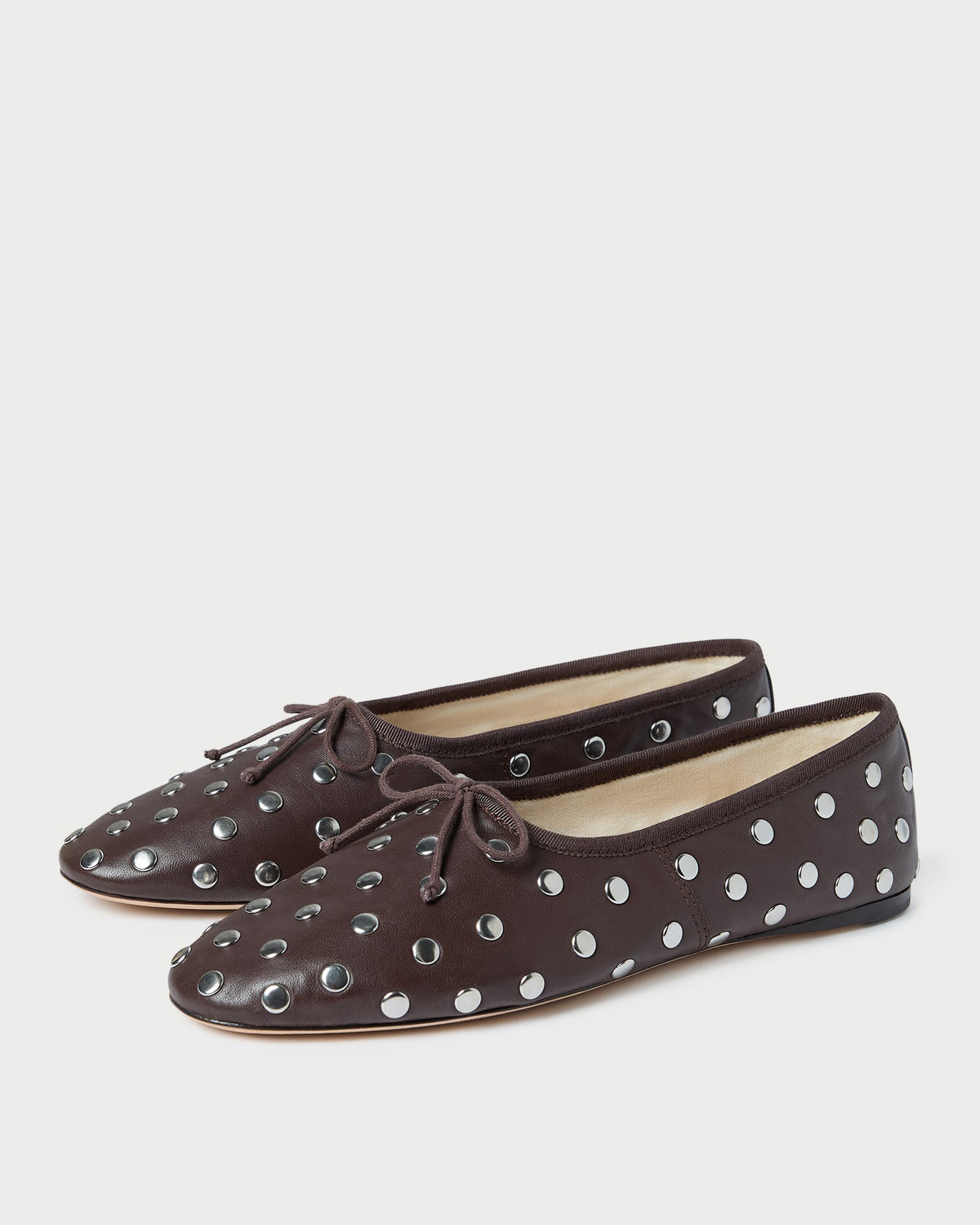 Loeffler Randall Best Price | Landon Espresso/Silver Leather Ballet Flat