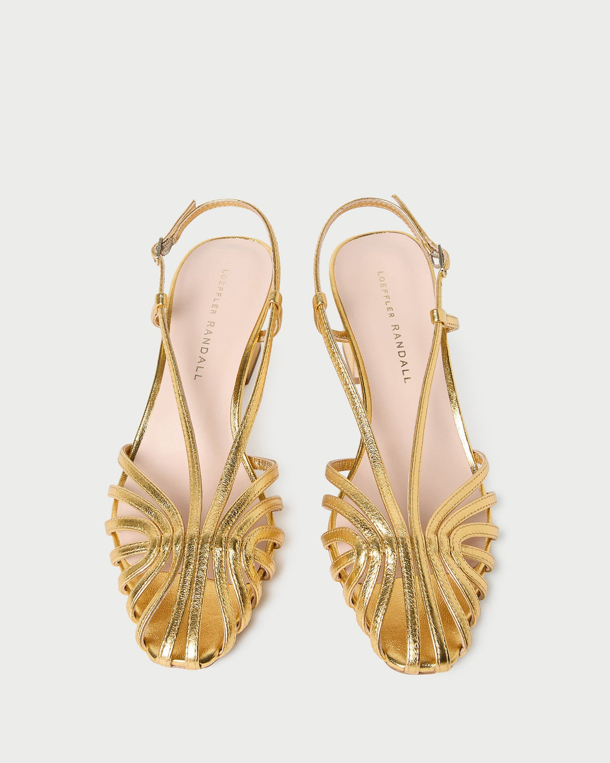Loeffler Randall Value | Priscilla Gold Lattice Heeled Sandal