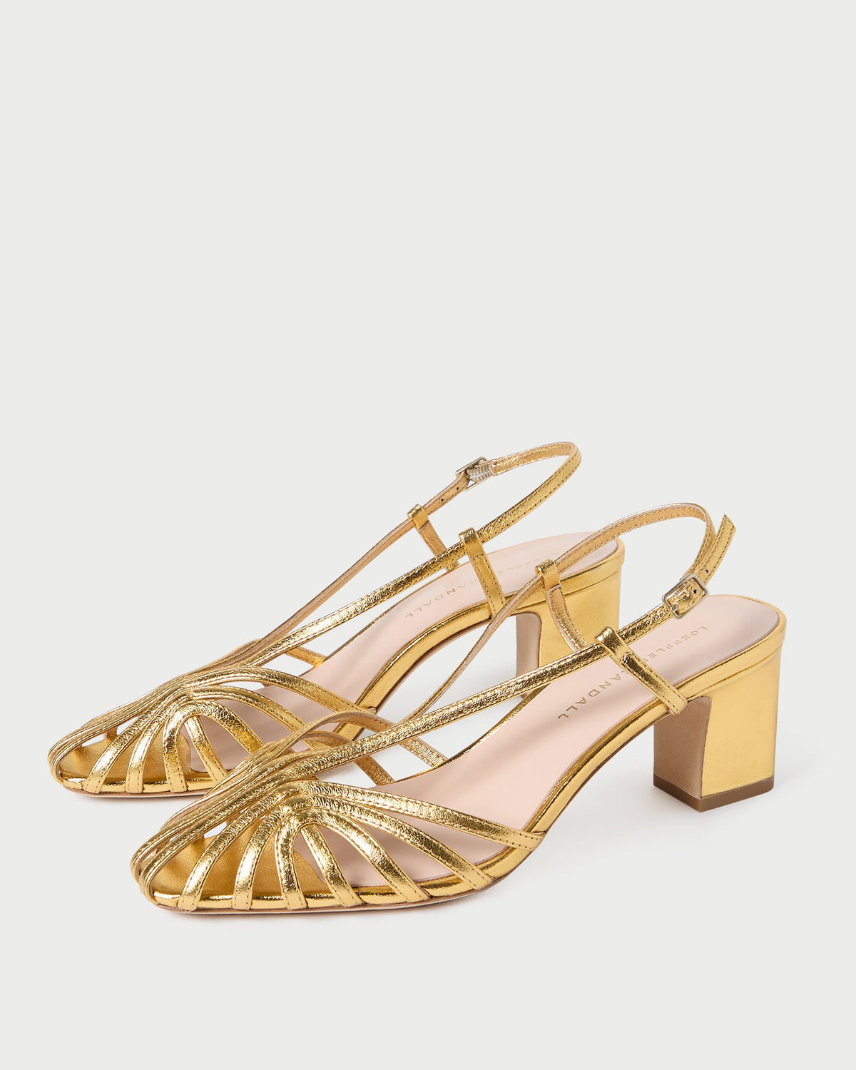 Loeffler Randall Value | Priscilla Gold Lattice Heeled Sandal