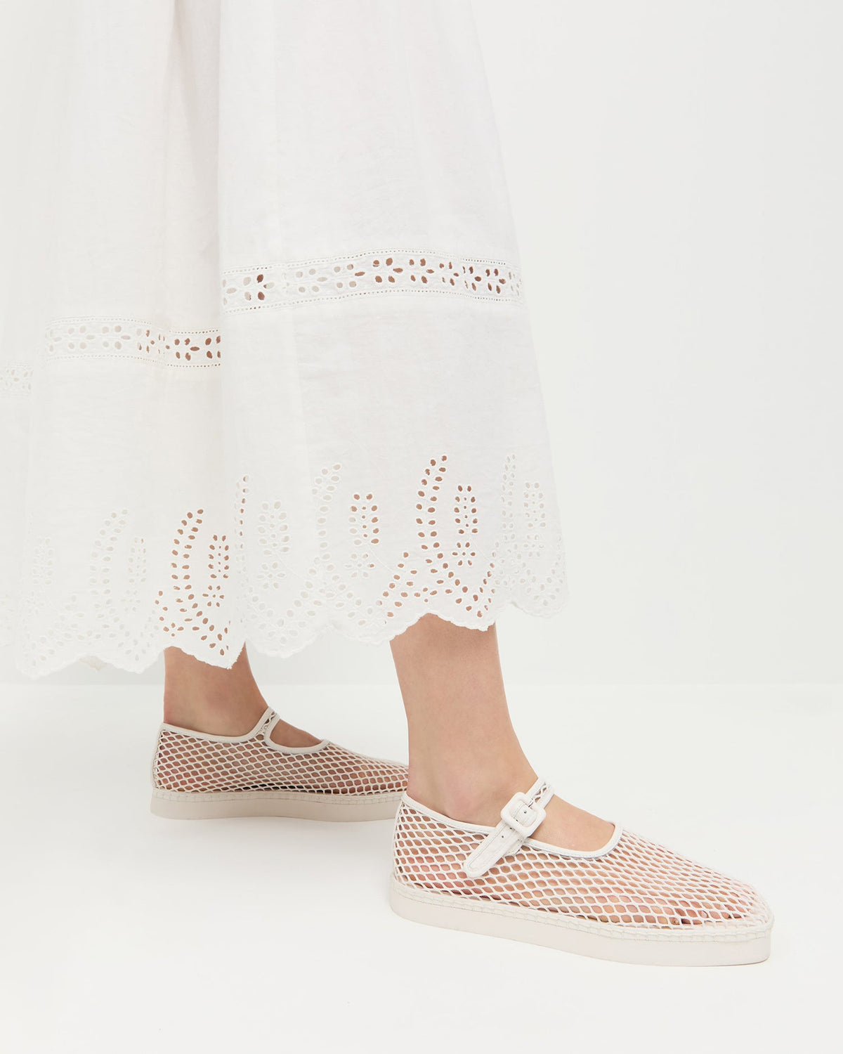 Loeffler Randall Sale | Rita White Netted Mary Jane