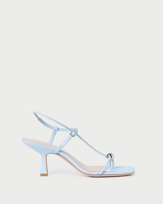 Loeffler Randall Latest | Triana Blue Leather Mid-Heel Sandal