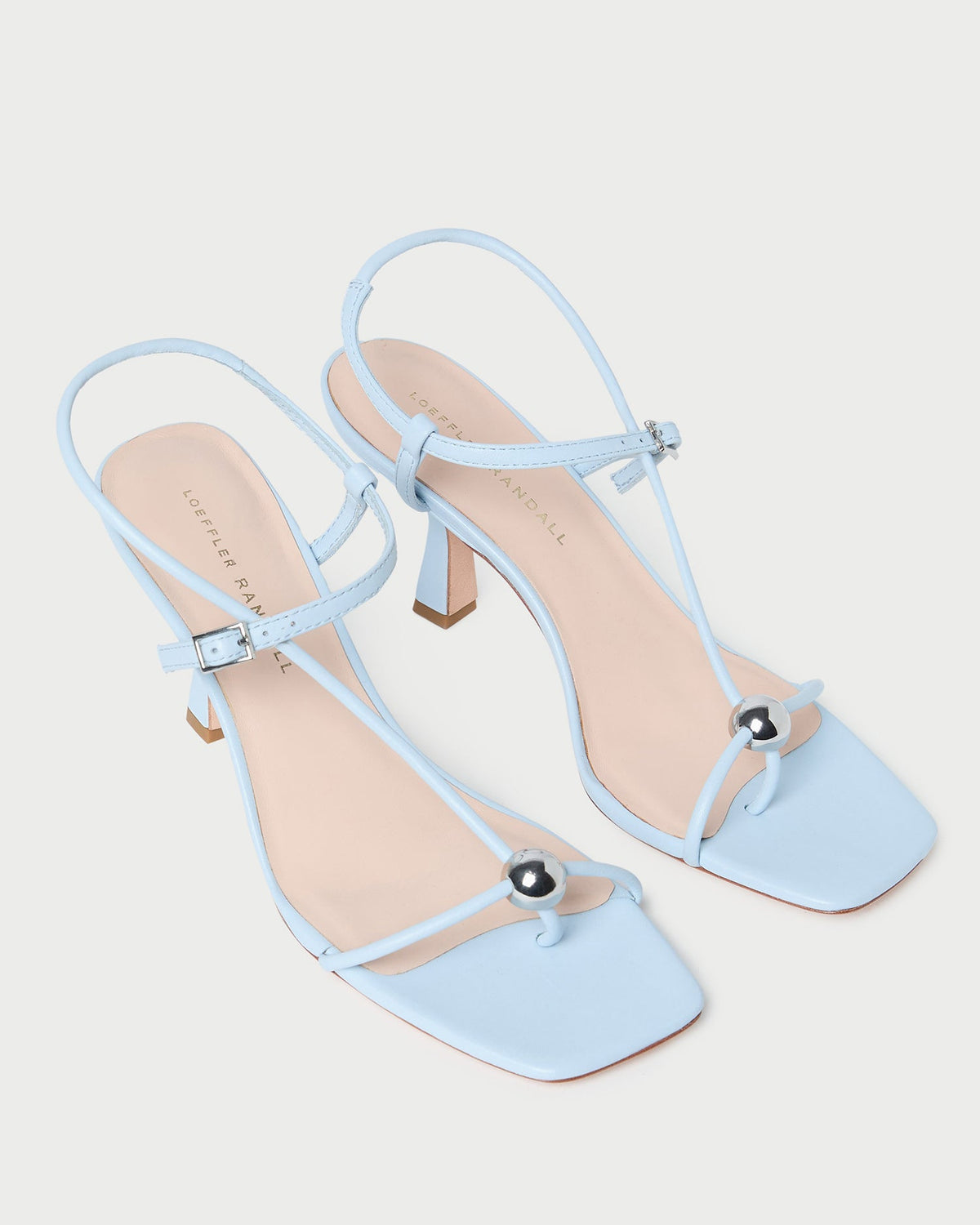Loeffler Randall Latest | Triana Blue Leather Mid-Heel Sandal