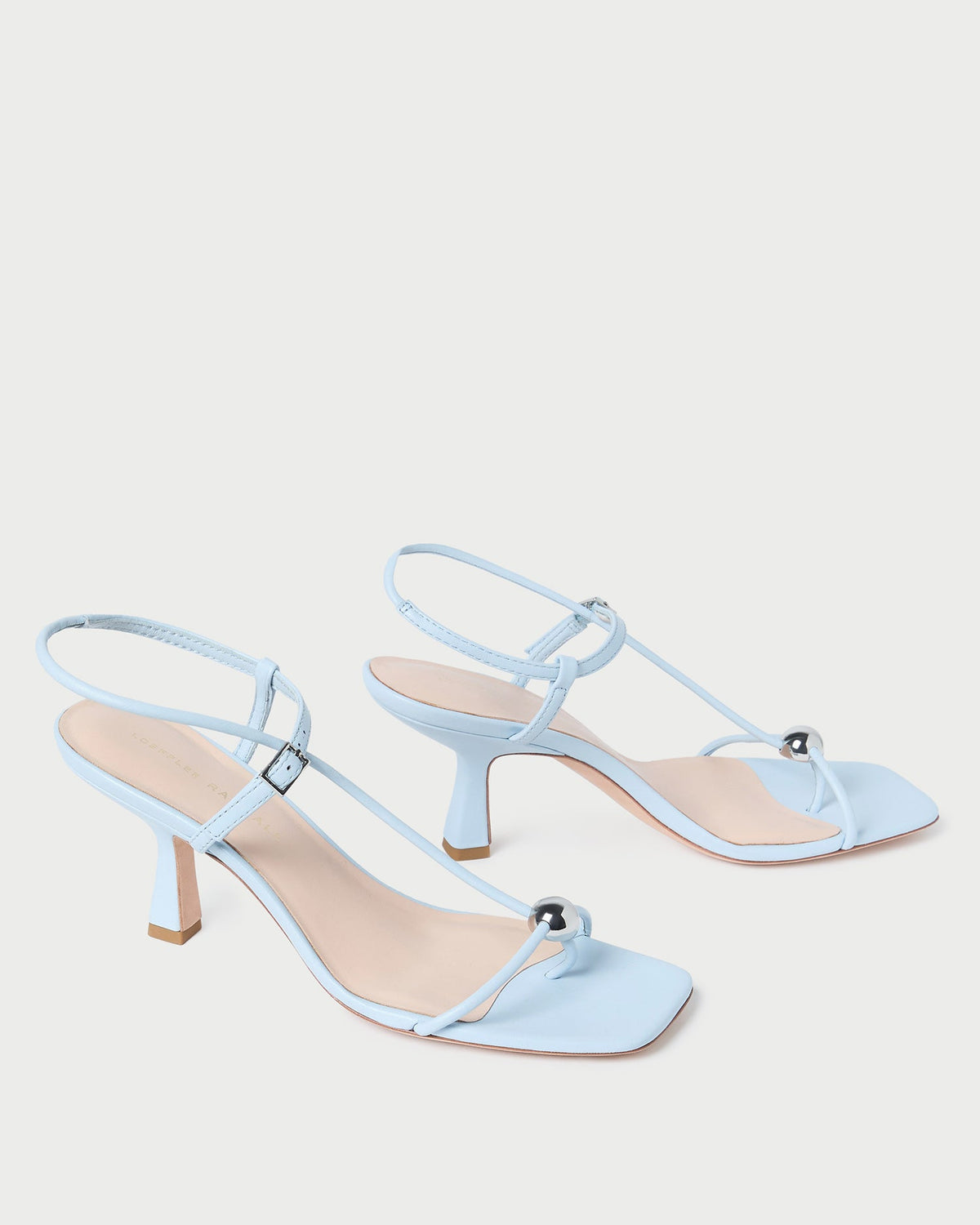 Loeffler Randall Latest | Triana Blue Leather Mid-Heel Sandal