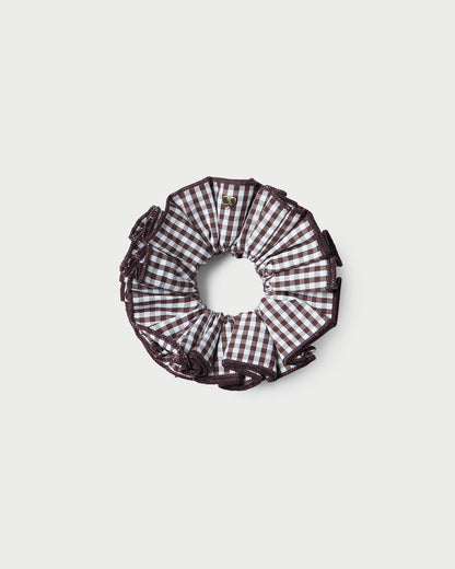 Loeffler Randall Exclusive | Felice Brown Gingham Layered Scrunchie