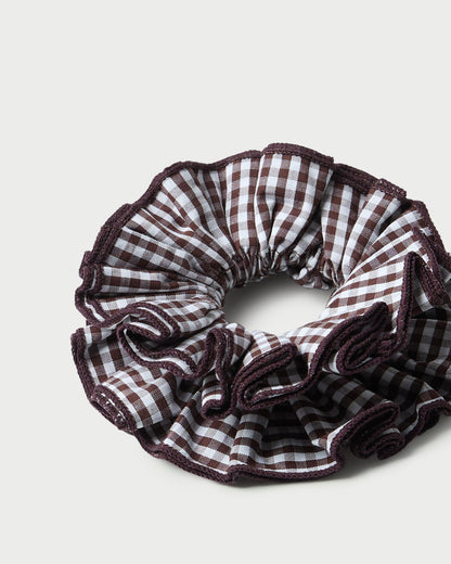 Loeffler Randall Exclusive | Felice Brown Gingham Layered Scrunchie